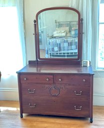 Antique Mahogany Chest With Mirror (CTF40)
