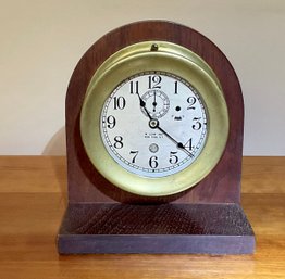 M. Low Inc Antique Brass Ships Clock (CTF10)