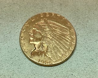 1925 $2.5 Indian Gold Coin (CTF10)