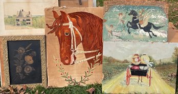 Antique Folk Wall Art , 5pcs (CTF10)