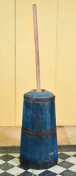 19th C. Blue Painted Churn (CTF10)