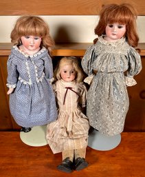 Three Vintage Armand Marseille Floradora Bisque Head Dolls (CTF20)