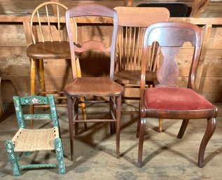 Five Antique And Vintage Chairs (CTF30)
