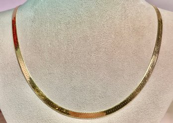 14k Gold Flat Serpentine Necklace (CTF10)