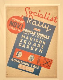 Vintage NYC Socialist Rally Poster Madison Square Garden (CTF10)