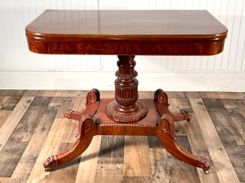 19th C. Carved American Mahogany Card Table (CTF30)
