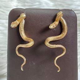 14k Gold Snake Earrings (CTF10)