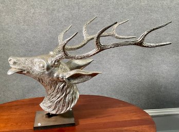 Vintage Decorative Metal Stag Head Ornament (CTF20)