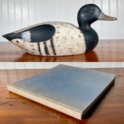 1930s Keyes Chadwick Wooden Decoy, Greater Scaup Drake, With Book (CTF10)