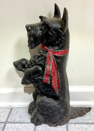 Large Vintage Black Scotty Dog Cast Iron Doorstop (cTF10)