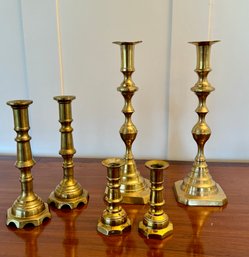 Vintage Brass Candlesticks, 3 Prs (CTF10)