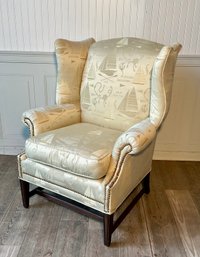 Wing Back Chair Nautical Theme Upholstery (CTF20)