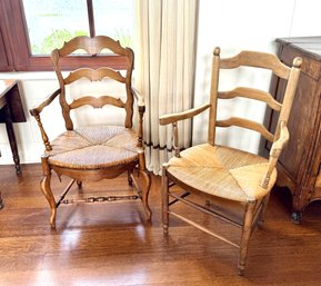 Two Similar Vintage French Country Arm Chairs (CTF20)