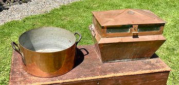 Antique Copper Boiler And Pot (CTF10)
