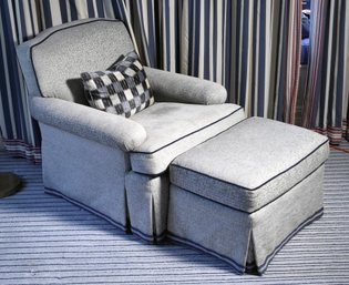 Grey Custom Club Chair & Ottoman (CTF30)