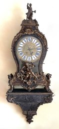 19th C. Louis XV Style Boulle Work Mantle Clock (CTF20)