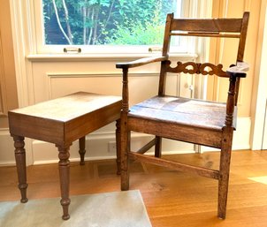 Antique English Armchair & Stand (cTF10)