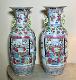 Pr. Vintage Chinese Famille Rose Vases (CTF40)