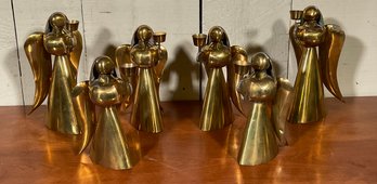 Vintage Brass Angel Candleholders, 6pcs (CTF10)