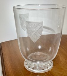 Vintage Steuben Vase W/coat Of Arms Etchings (CTF20)