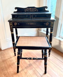 19th C. Cottage Pine Paint Decorated Wash Stand (CTF30)