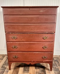 Early 19th C. New England Pine Blanket Chest (CTF30)