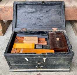 Antique Toolbox With Machinists Tools (CTF10)