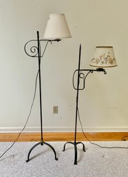 Two Vintage Adjustable Iron Bridge Lamps (CTF20)