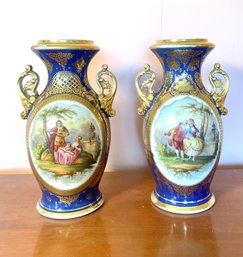 Pr Antique Paris Porcelain Garniture Vases (CTF20)