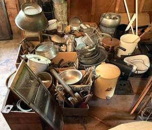 Vintage Tin And Iron Ware - Attic Find (NO TRANSFER)