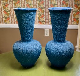 Pr. Mid-century Blue Grecian Vases (CTF10)