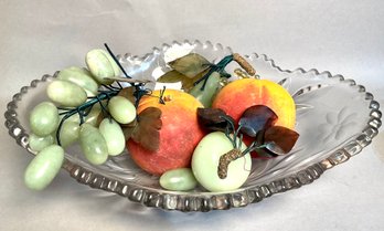 Vintage Stone Fruit And Glass Bowl (CTF10)