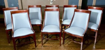 Prince Blue Leather Chairs, 8 (CTF40)
