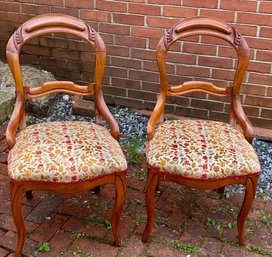 Pr. Victorian Walnut Parlor Chairs  (CTF20)
