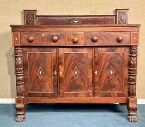 Late Federal Carved And Inlaid Sideboard (CTF30)