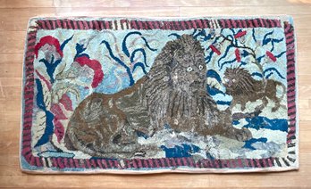 Antique Hooked Rug, Lion (CTF10)