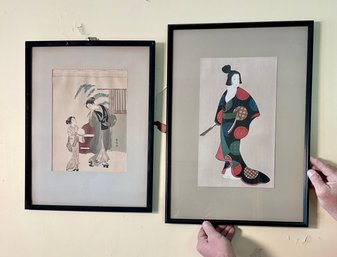 Two Vintage Japanese Woodblock Prints (CTF10)