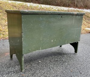 Vintage Green Painted Pine Blanket Box (CTF20)