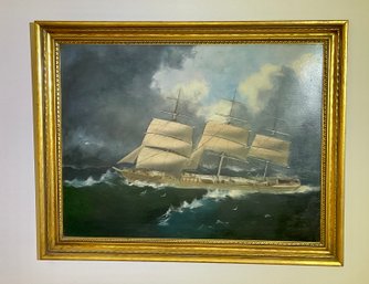 Antique Oil Painting, Celestial Empire In Heavy Seas (CTF20)