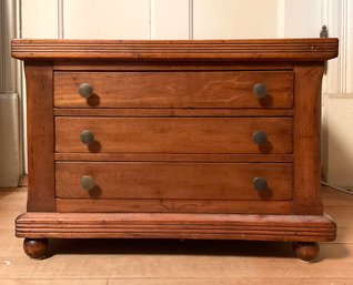 Antique Small Pine Three Drawer Cabinet (CTF10)