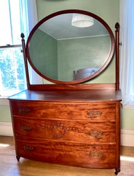 Antique Mahogany Dresser With Mirror (CTF40)