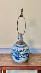 19th C. Canton Ginger Jar Table Lamp (CTF10)
