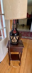 Antique Mahogany Stand And Bottle Lamp (CTF20)