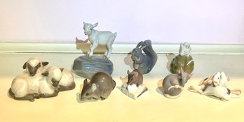 Royal Copenhagen Figurines, Mice/lambs/squirrel, 8pcs. (CTF20)