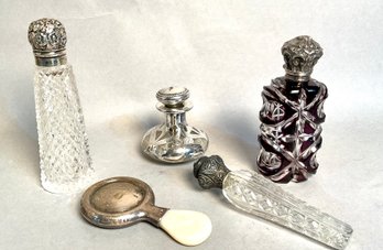 Antique Cut Glass Perfumes And Rattle (CTF10)