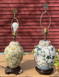 Two Vintage Chinese Porcelain Table Lamps (CTF20)