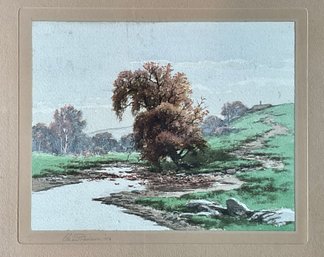 Charles Grant Davidson 1896 Watercolor, Country Landscape (CTF10)