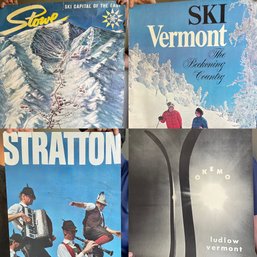 Vintage Vermont Skiing Posters And More, 11 Pcs (CTF10)