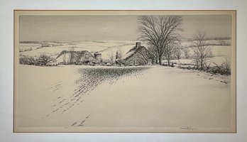 Vintage Kerr Eby Etching, Winter Wheat, Edition 100 (CTF100)
