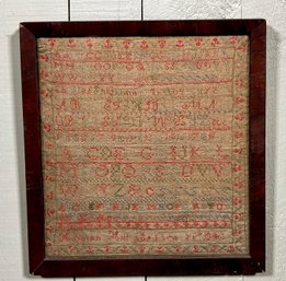 19th C. Sampler Dated 1843. (cTF10)